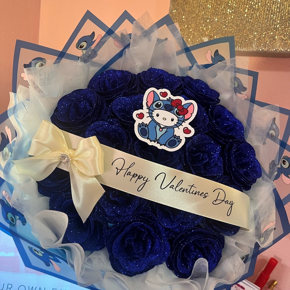 Blue and White Valentine's Day Bouquet stitch